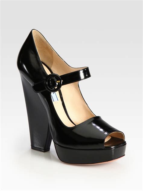 prada mary jane patent leather platform pumps|prada mary jane slingback pump.